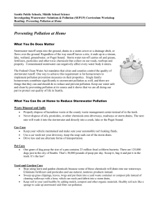 Preventing Pollution at Home - Seattle Public Schools Secondary
