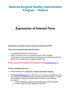 NSQIP-ON Expression of Interest