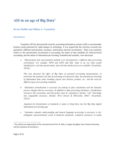 AIS in an age of Big Data 1