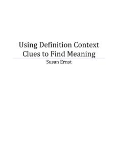 Using Definition Context Clues to Find Meaning