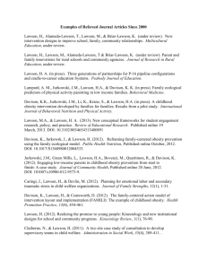 Examples of Refereed Journal Articles Since 2000 Lawson, H