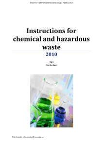 Instructions for chemical and hazardous waste
