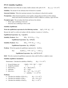 PP 25: Solubility Equilibria