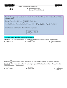 Section 4.5: Integration by U