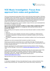 Focus Area approval form notes and guidelines