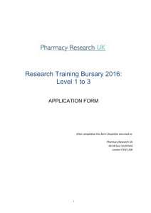 Research Training Bursary Application Form 2016