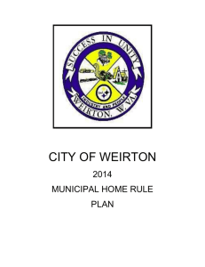 City of Weirton 2014 Municipal Home Rule Plan
