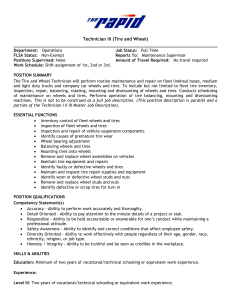 Technician III (Tire and Wheel) Department: Operations Job Status