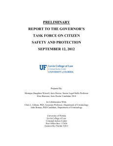 preliminary report to the governor`s task force on citizen safety and