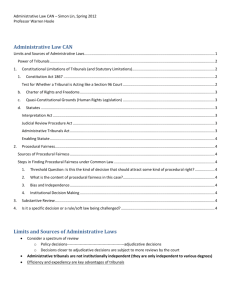 Limits and Sources of Administrative Laws