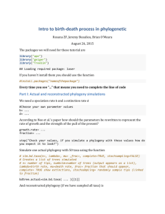 Intro to birth-death process in phylogenetic