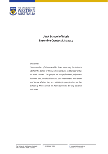 UWA School of Music Ensemble Contact List 2015