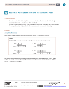 Lesson 7: Associated Ratios and the Value of a Ratio