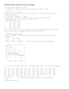 Stat 410/501 January 24, 2014: Intro to R & some models
