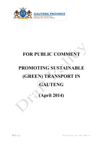 promoting sustainable (green) transport in gauteng