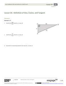 Lesson 26: Definition of Sine, Cosine, and Tangent