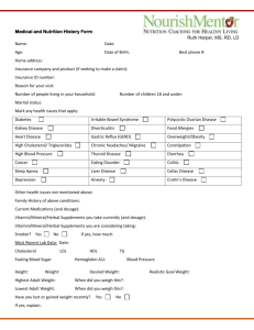 Medical and Nutrition History Form Ruth Harper, MS, RD, LD Name