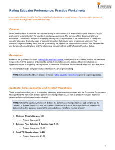 Rating Educator Performance: Practice Worksheets