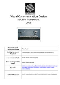 Visual Communication and Design Holiday Homework 2015.
