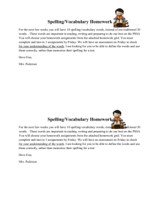 Spelling Homework Explanation2015