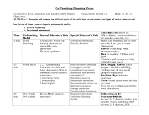 Co-Teaching Planning Form
