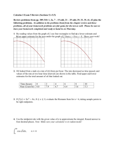 Calculus I Exam 5 Review (Sections 5.1