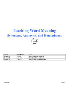 Teaching Word Meaning