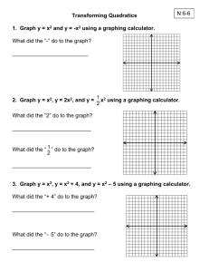 2. Graph y = x 2 , y = 2x 2 , and y = x 2 using a graphing