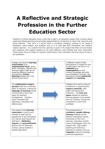 A Reflective and Strategic Profession in the Further Education Sector