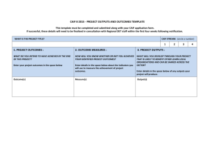 Part D: Project Output and Outcome Summary template