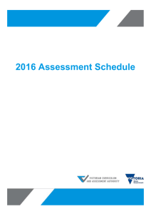 2016 Assessment Schedule