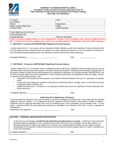Investigator COI Summary Disclosure Form of Other Externally