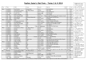 Paulton Junior`s Club Form – Terms 3 & 4 2014