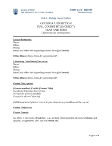 Course Outline Template for LECTURE and LAB Courses