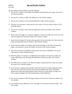Lesson 6 – Age Numbers Worksheet – extra
