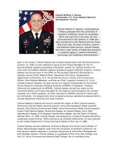 Colonel William E. Geesey, Commander, US Army
