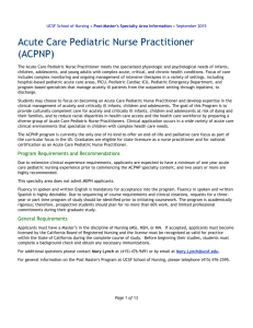 Acute Care Pediatric Nurse Practitioner (ACPNP)