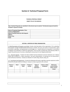 Technical Proposal Form