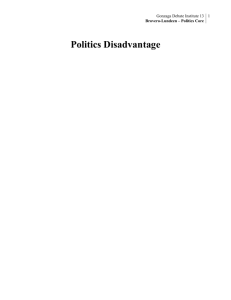 Politics Disadvantage - Open Evidence Project