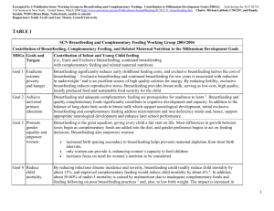 UN SCN BF and Complementary Feeding Working Group MDG Mar 2004