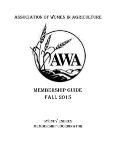 Membership Guide - Association of Women in Agriculture