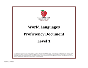 Level 1 Proficiency Document - Salt Lake City School District