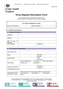 Virus deposit form - Culture Collections