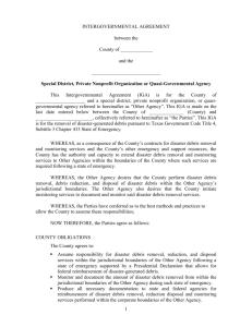 Sample Intergovernmental Agreement (Government & Special District)