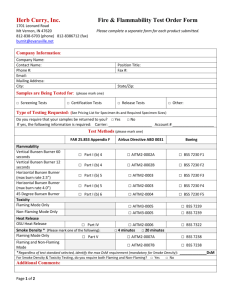 Herb Curry, Inc. Fire & Flammability Test Order Form
