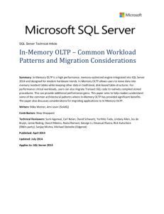 SQL Server 2014 In-Memory OLTP