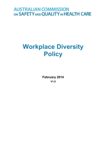 Workplace Diversity Policy - Australian Commission on Safety and