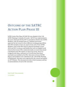 Outcome of the SATRC Action Plan Phase III - Asia