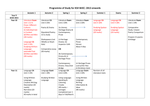 Programme of Study for KS4 WJEC: 2013 onwards