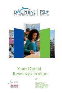 Guide "Your Digital Resources in short" - Université Paris
